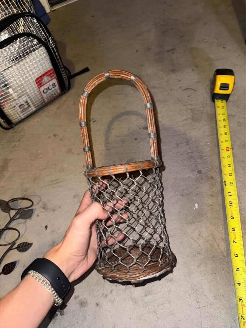 Vintage 1970s Wine Bottle Basket Caddy Holder